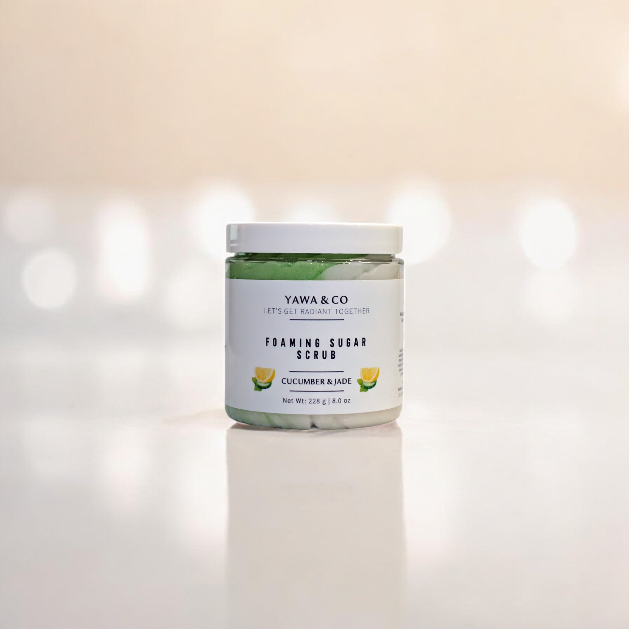 Cucumber Jade Foaming Sugar Scrub (Cucumber, Lemon Zest and Florals)